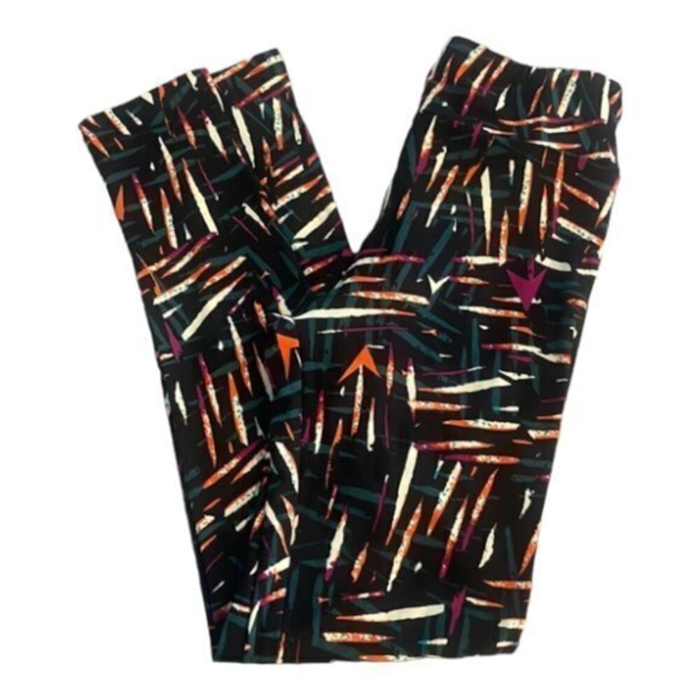 LULAROE Black Leggings Colorful Size OS EUC/NC #2485